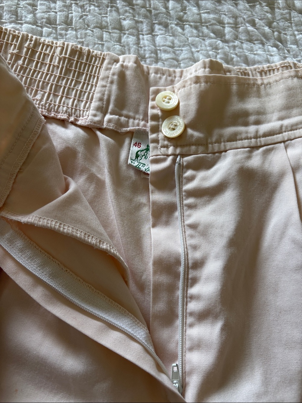 Vintage Women's Australian L’alpina Light Pink Embroidered Shorts 46 XS Stains - Picture 8 of 11